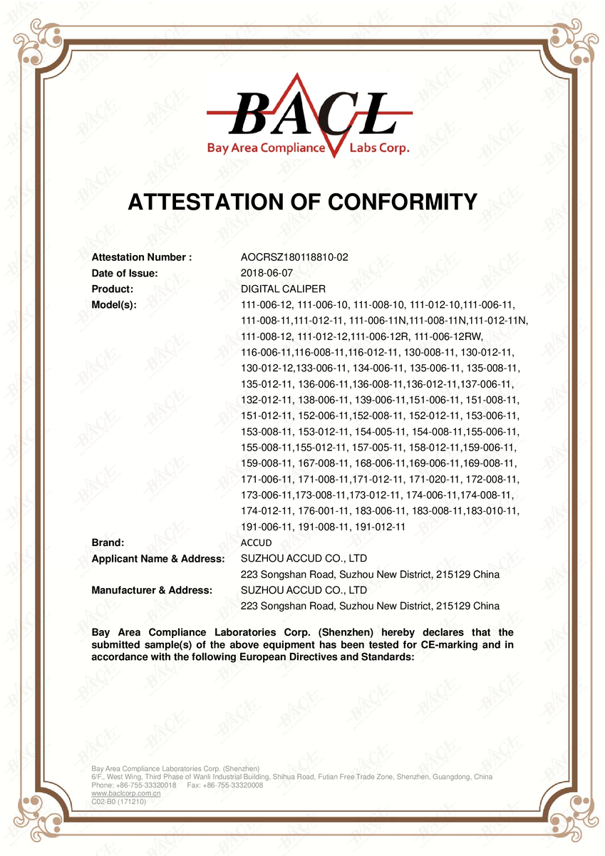 Attestation of Conformity